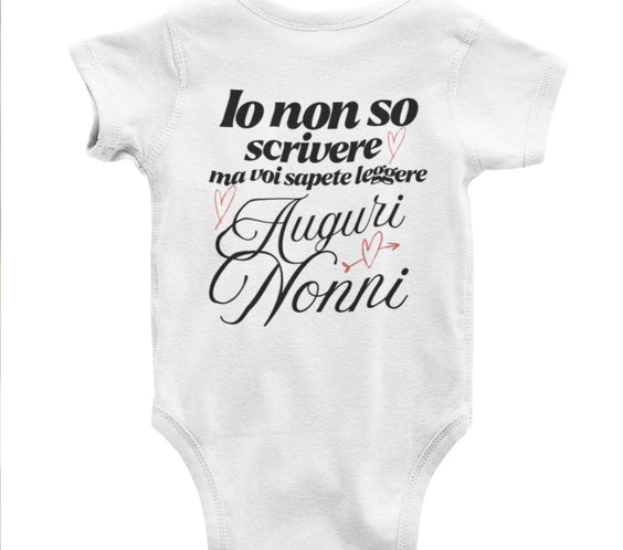 Bodino neonato Festa dei Nonni - Io non so scrivere ma voi sapete leggere