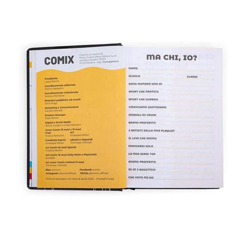 Dolly Noire - Agenda Giornaliera 2026 Limited Edition, Diario Scuola per Ragazzi e Ragazze, 100% Comix, 12x16,5 cm, Control
