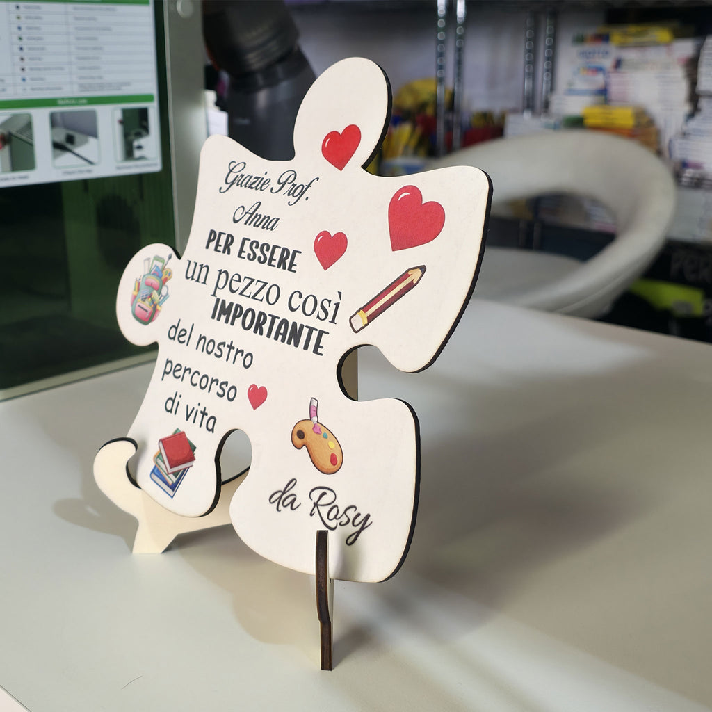 Targhetta Puzzle Personalizzata – Idea Regalo Maestra