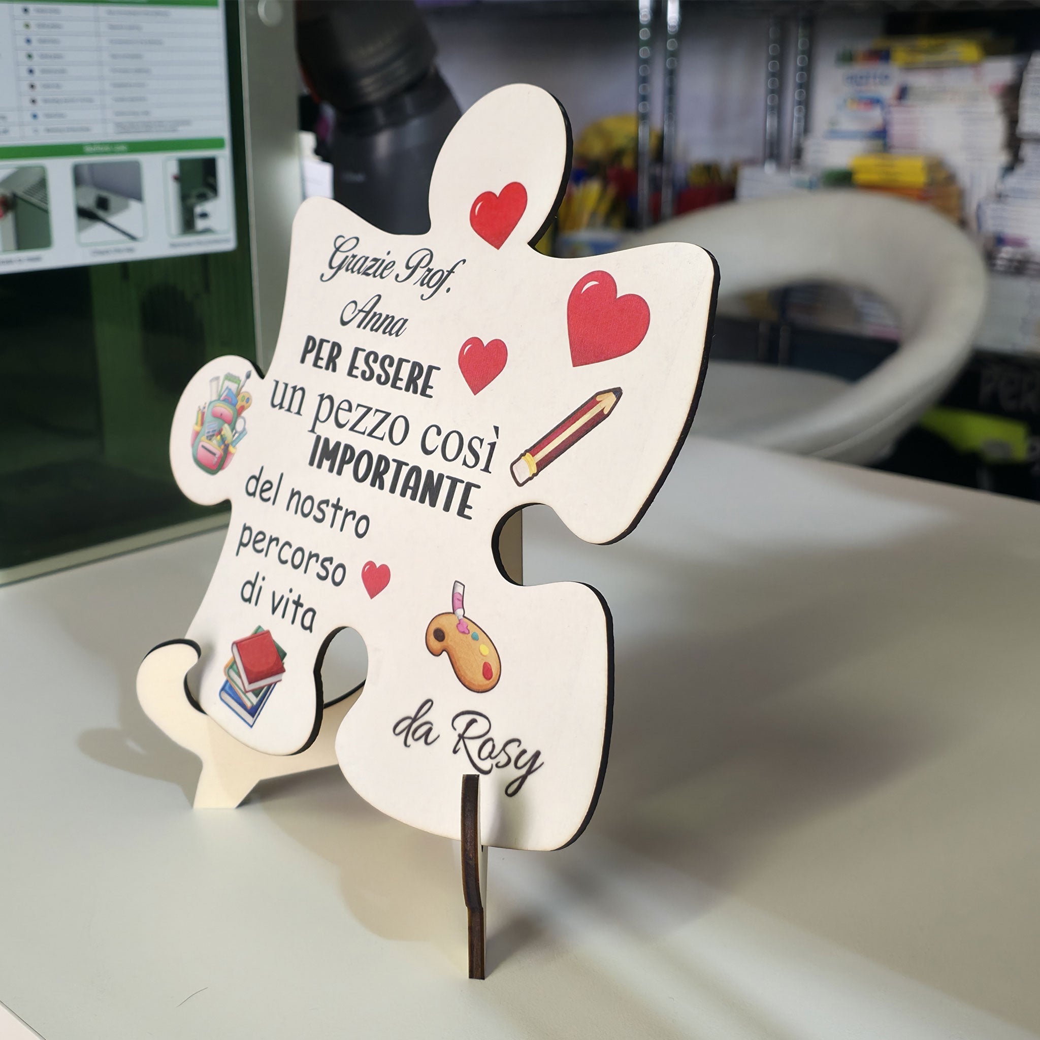 Targhetta Puzzle Personalizzata – Idea Regalo Maestra