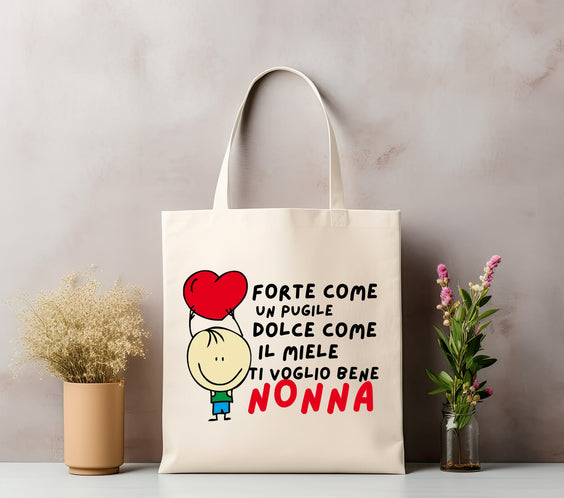 Shopper in cotone personalizzata – Forte come un pugile