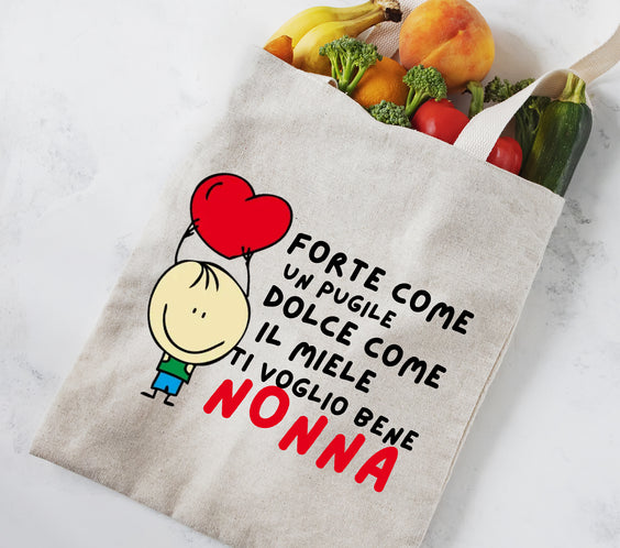 Shopper in cotone personalizzata – Forte come un pugile