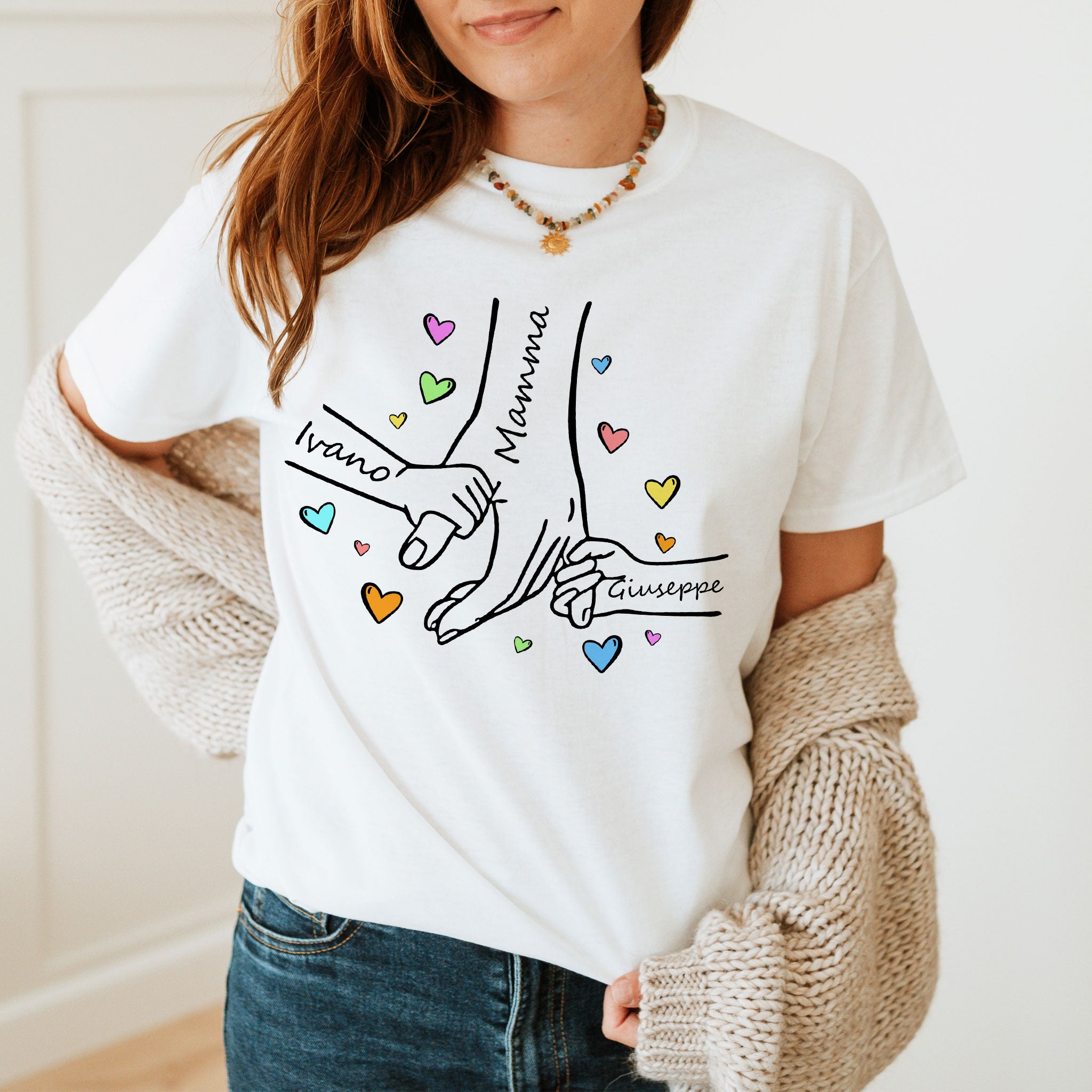 T-Shirt Mamma, ti teniamo stretta! 👩‍👧‍👦💖
