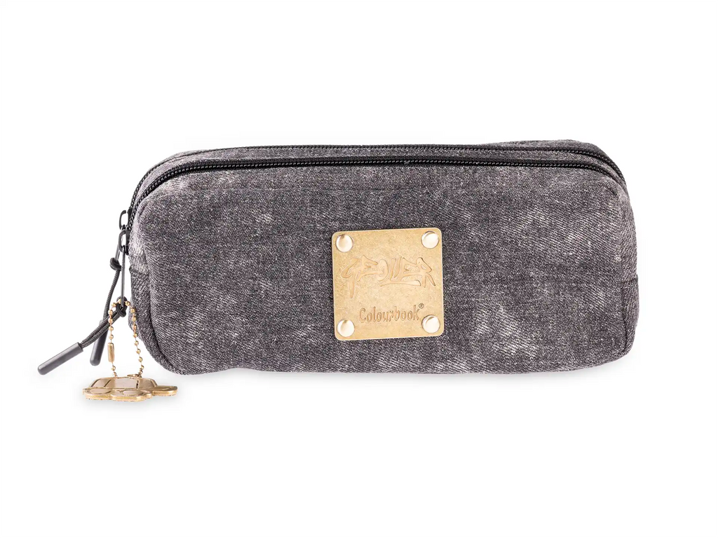 Astuccio due scomparti Black Denim Geolier