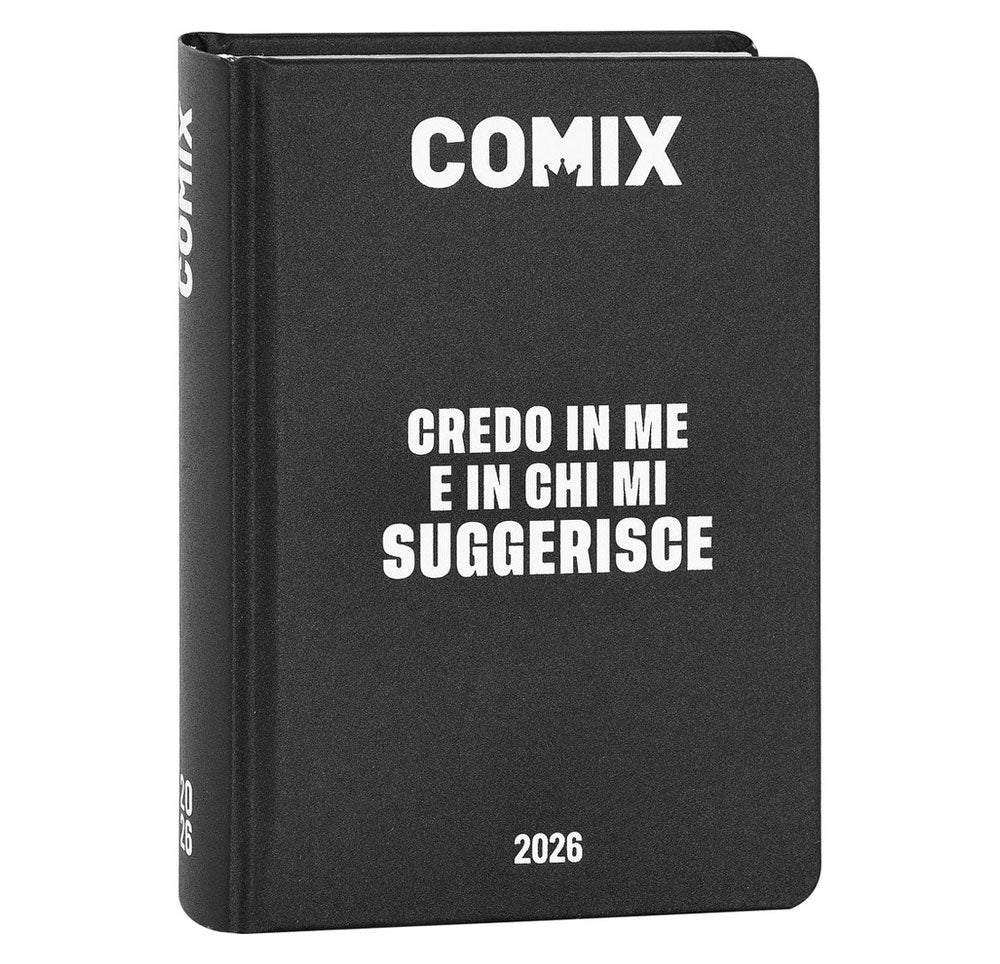 Diario 16 Mesi 2025/26 - COMIX - Giornaliero Mini Nero/Bianco