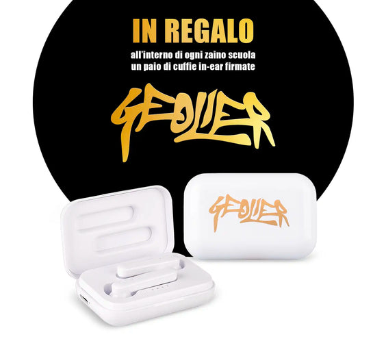 Zaino scuola Graffiti Geolier con cuffie omaggio