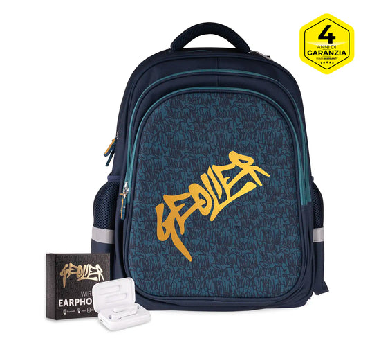 Zaino scuola Graffiti Geolier con cuffie omaggio