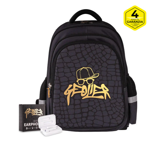 Zaino scuola Skin Geolier con cuffie omaggio
