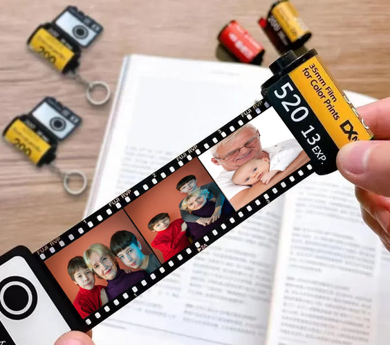 Portachiavi rullino fotografico personalizzato con foto – Idea regalo Festa dei Nonni