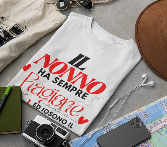 T-shirt Festa dei Nonni – “Il Nonno ha sempre ragione ed io sono il Nonno”