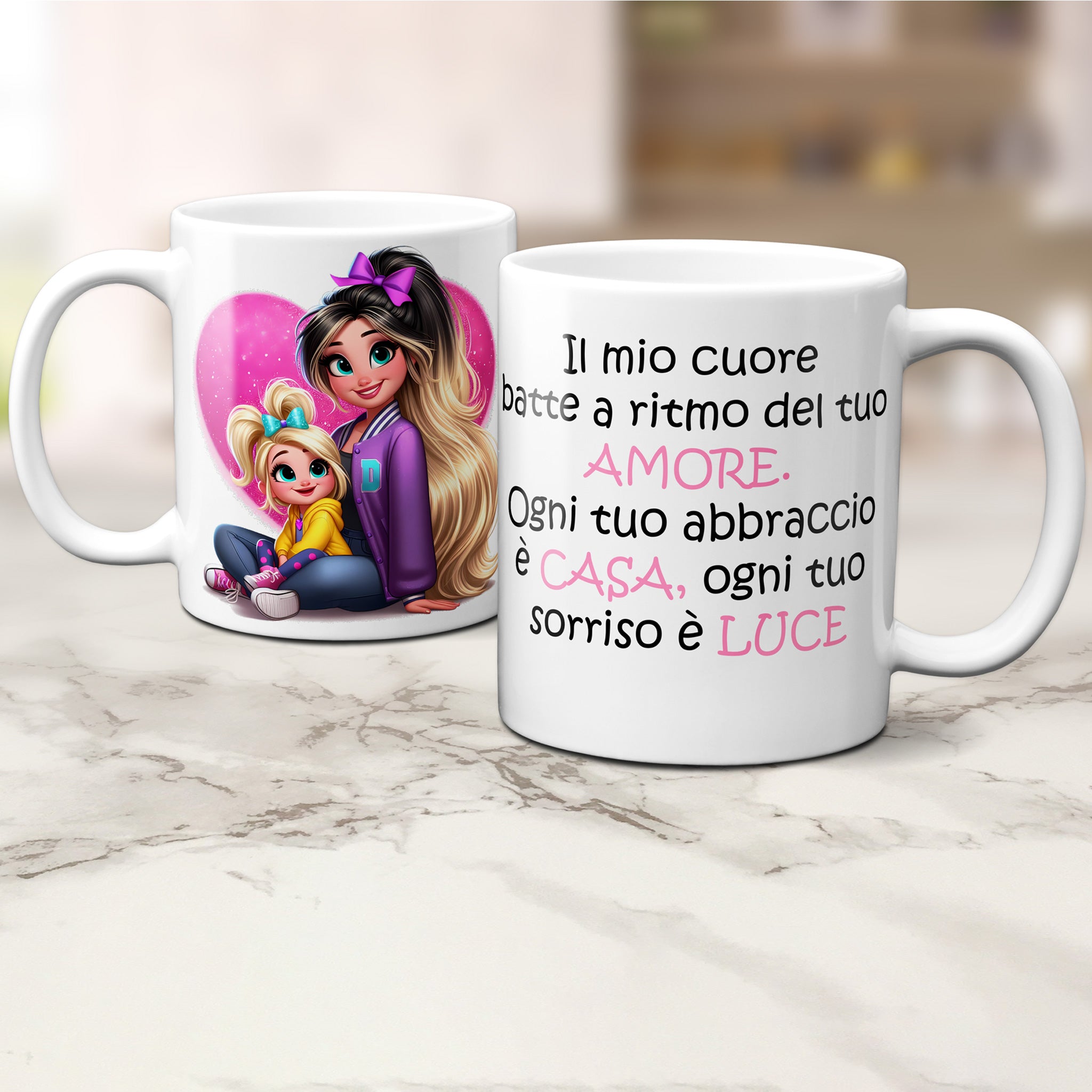 Tazza “Il Mio Cuore Batte al Ritmo del Tuo Amore” – Un Pensiero Dolce per la Mamma! ☕